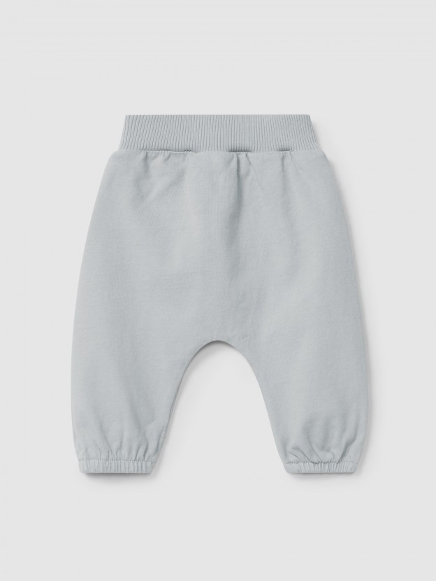 Plain pull-up pants in organic cotton Plain pull-up pants in organic cotton