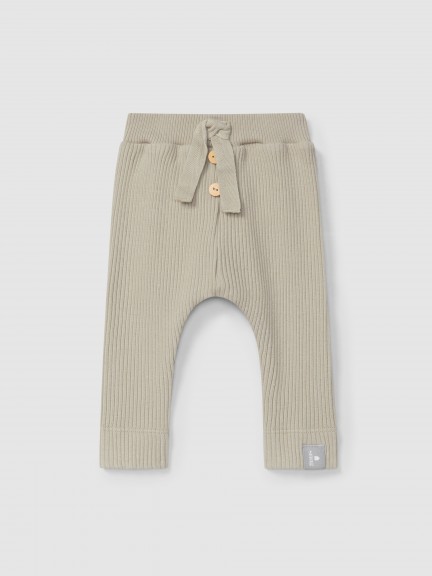 Ribbed jersey leggings