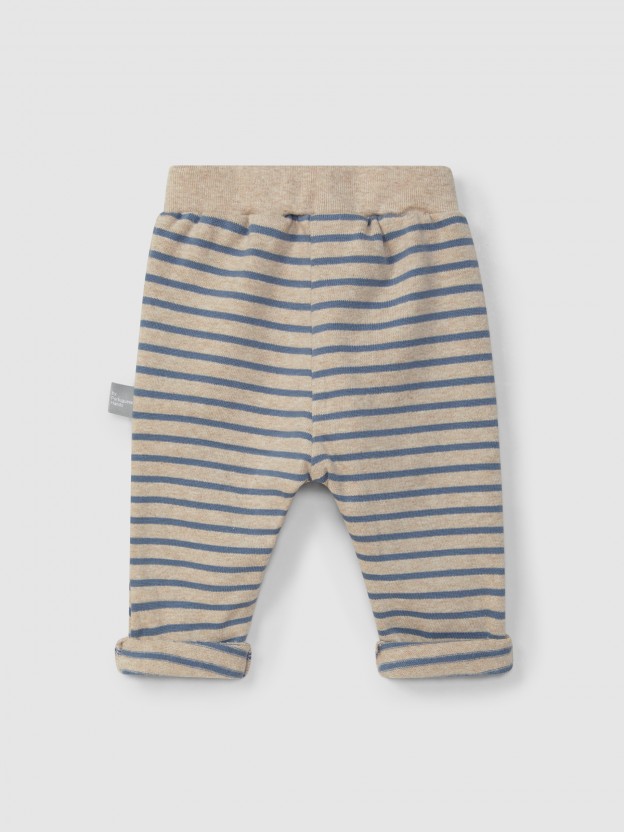 soft brushed jersey striped pull-up pants soft brushed jersey striped pull-up pants
