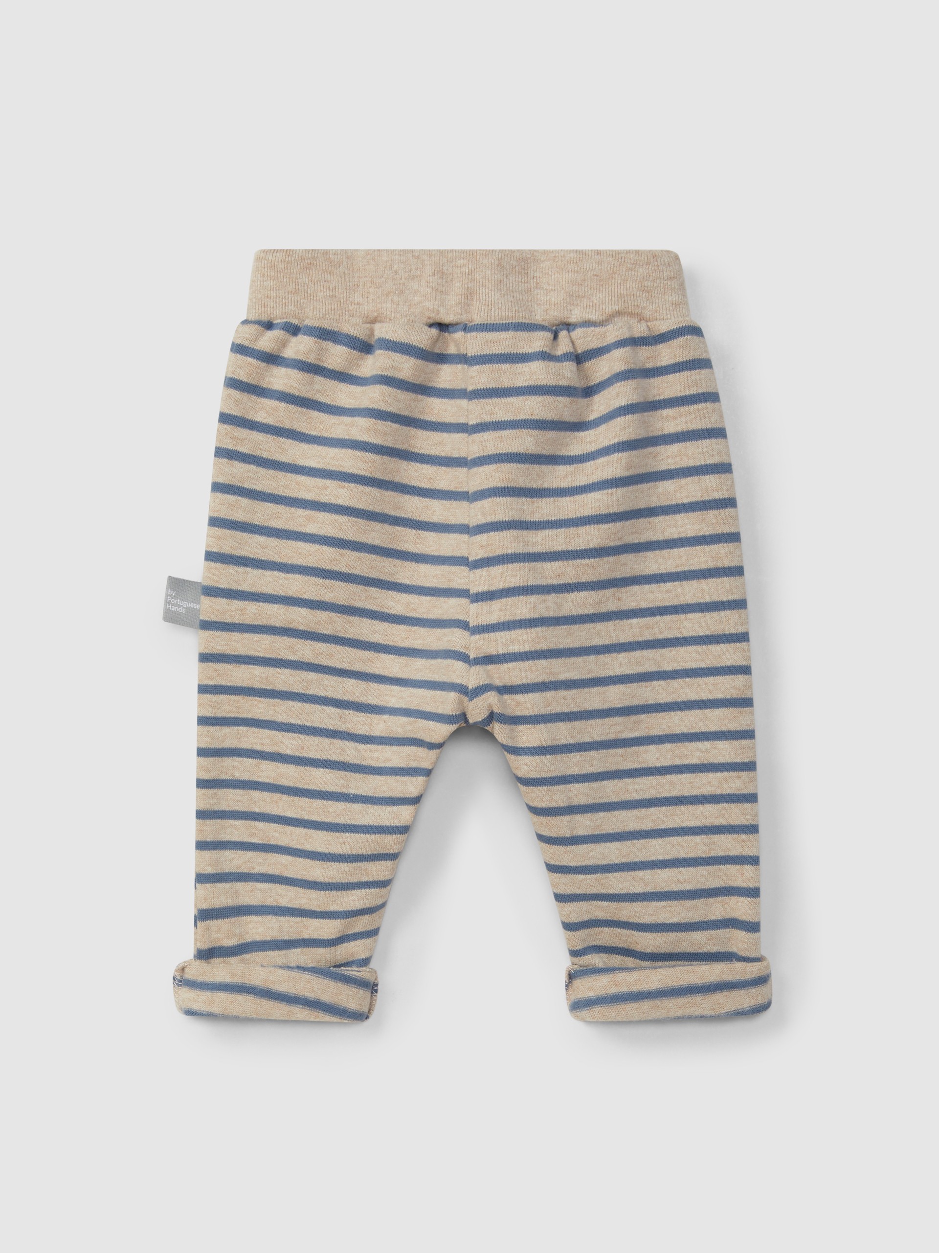 soft brushed jersey striped pull-up pants