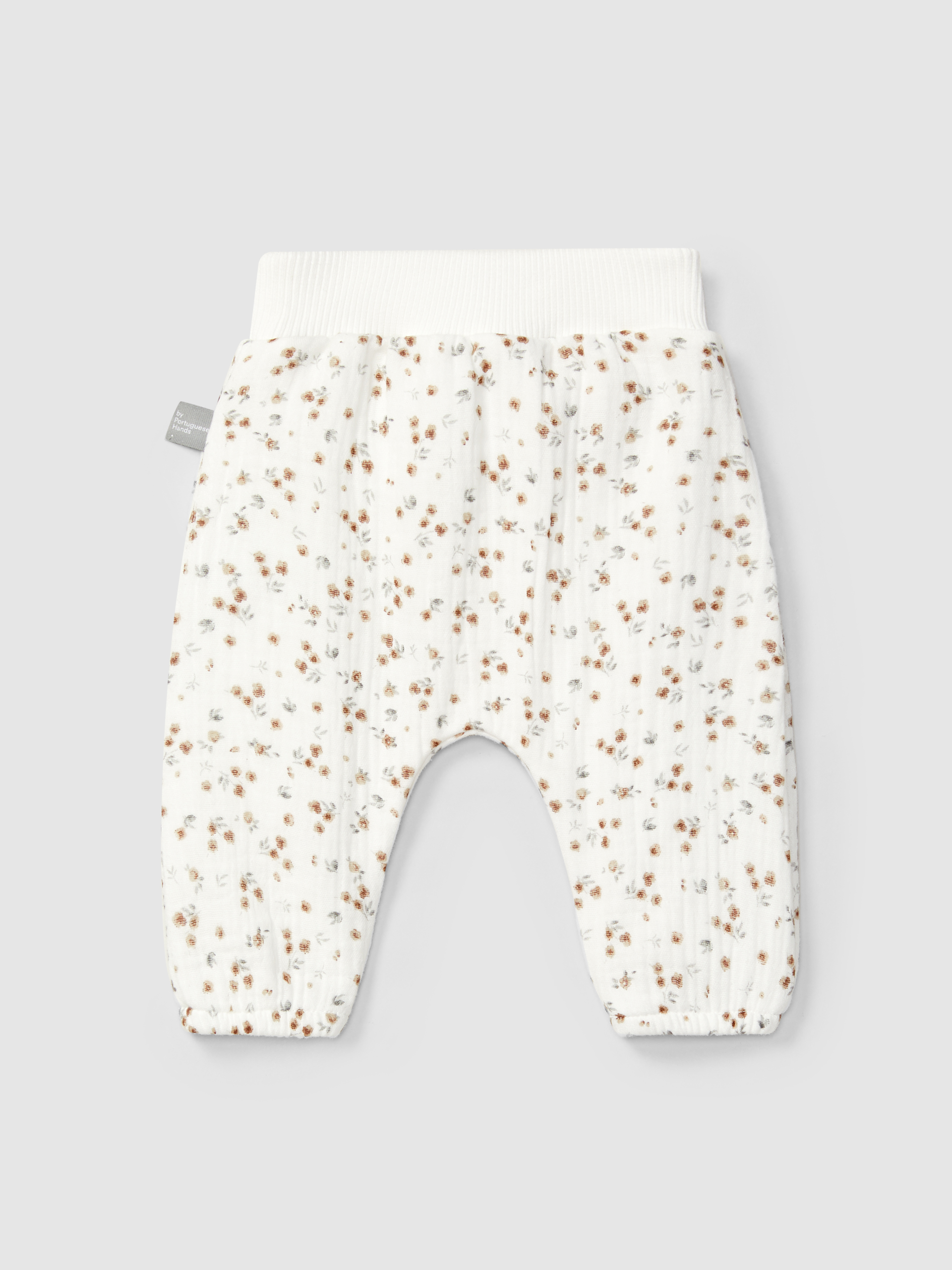 Pull-up pants in printed muslin