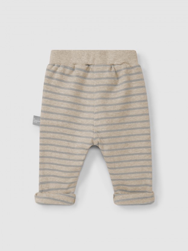soft brushed jersey striped pull-up pants soft brushed jersey striped pull-up pants