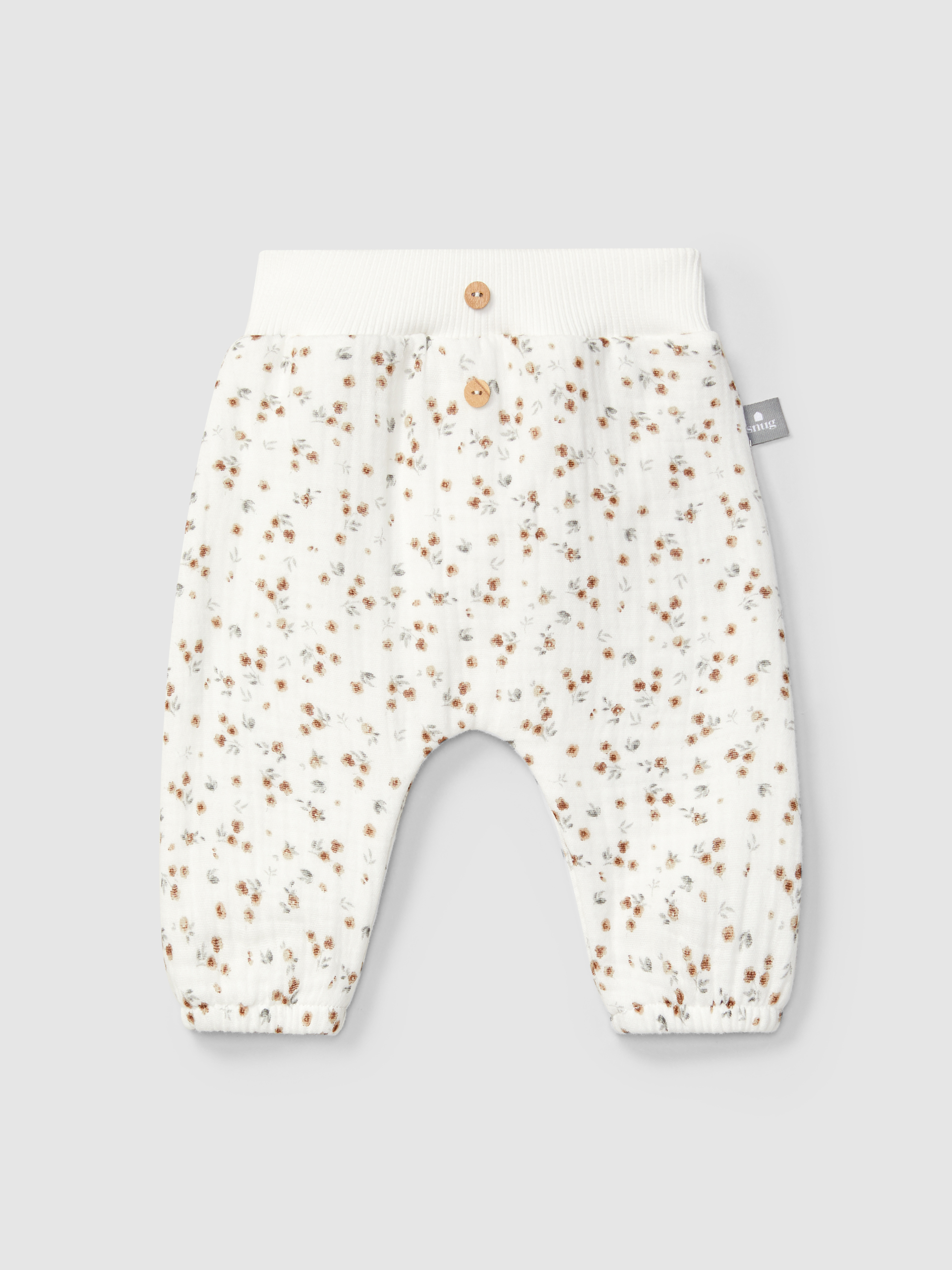 Pull-up pants in printed muslin