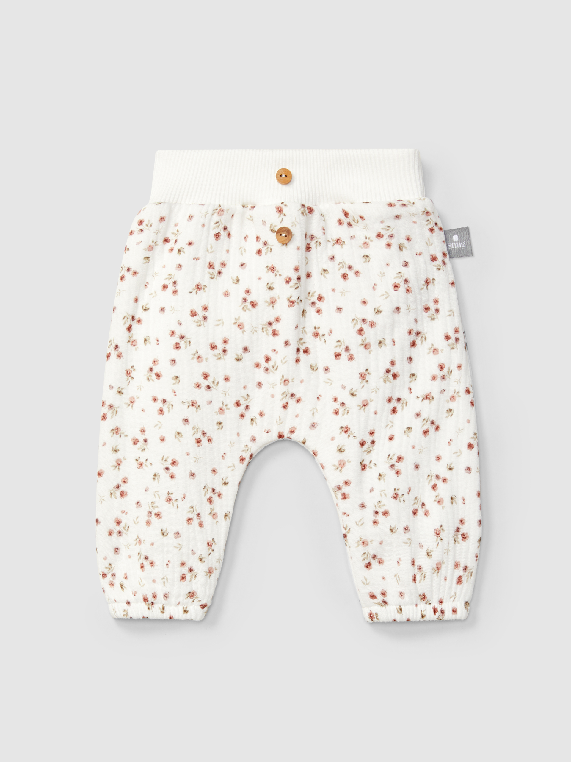 Pull-up pants in printed muslin