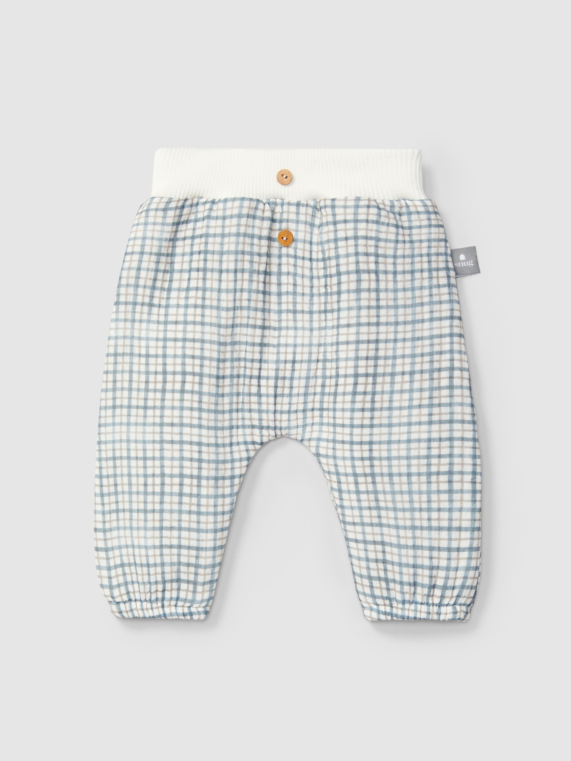 Pull-up pants in printed muslin