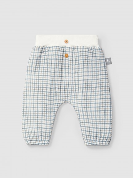 Pull-up pants in printed muslin