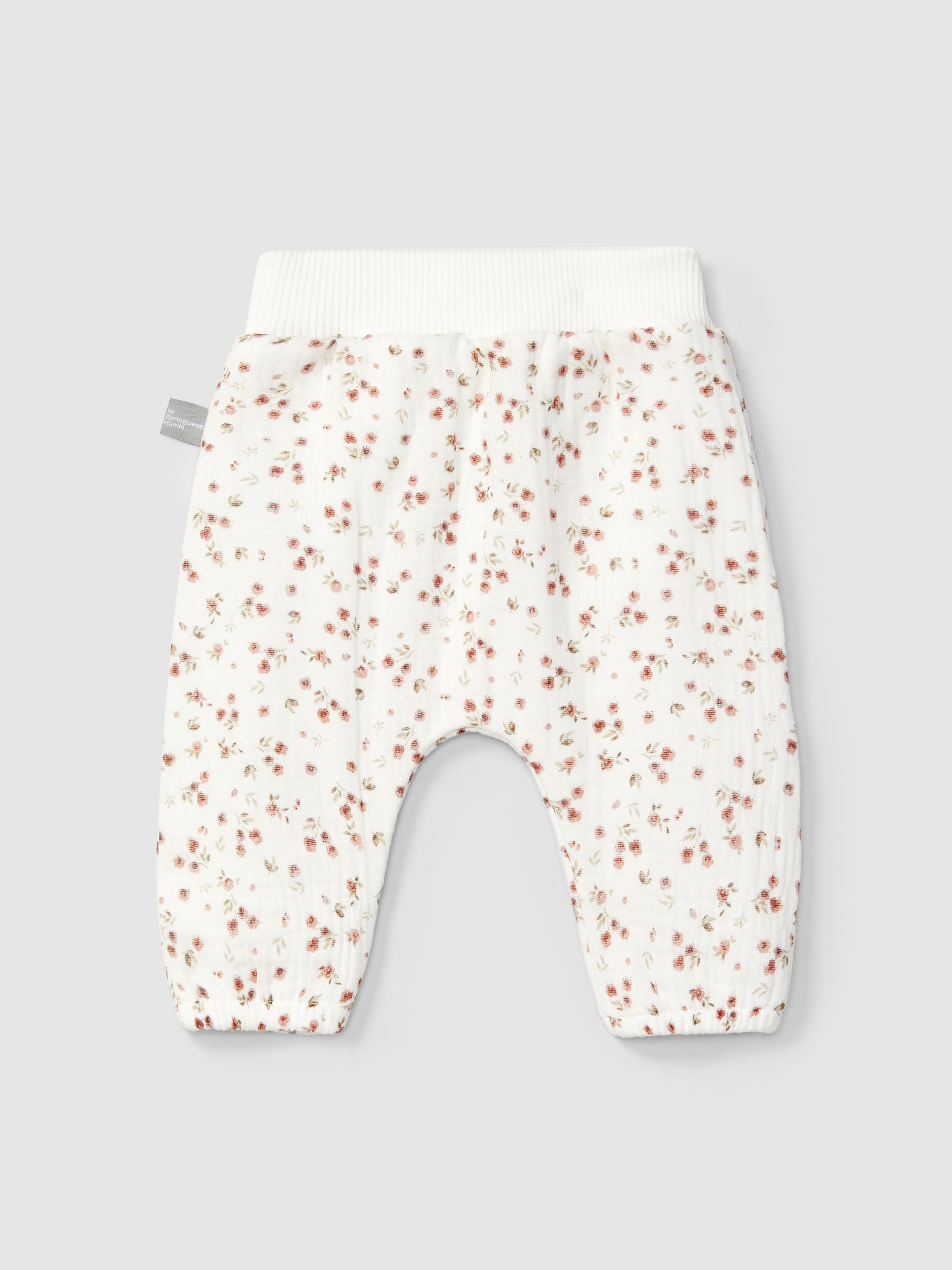 Pull-up pants in printed muslin