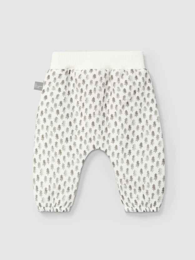 Pull-up pants in printed muslin Pull-up pants in printed muslin