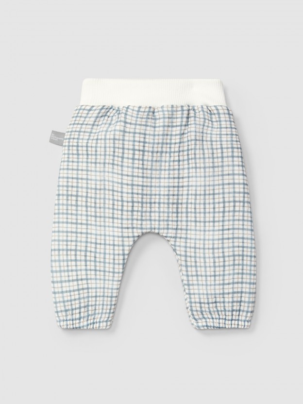 Pull-up pants in printed muslin Pull-up pants in printed muslin