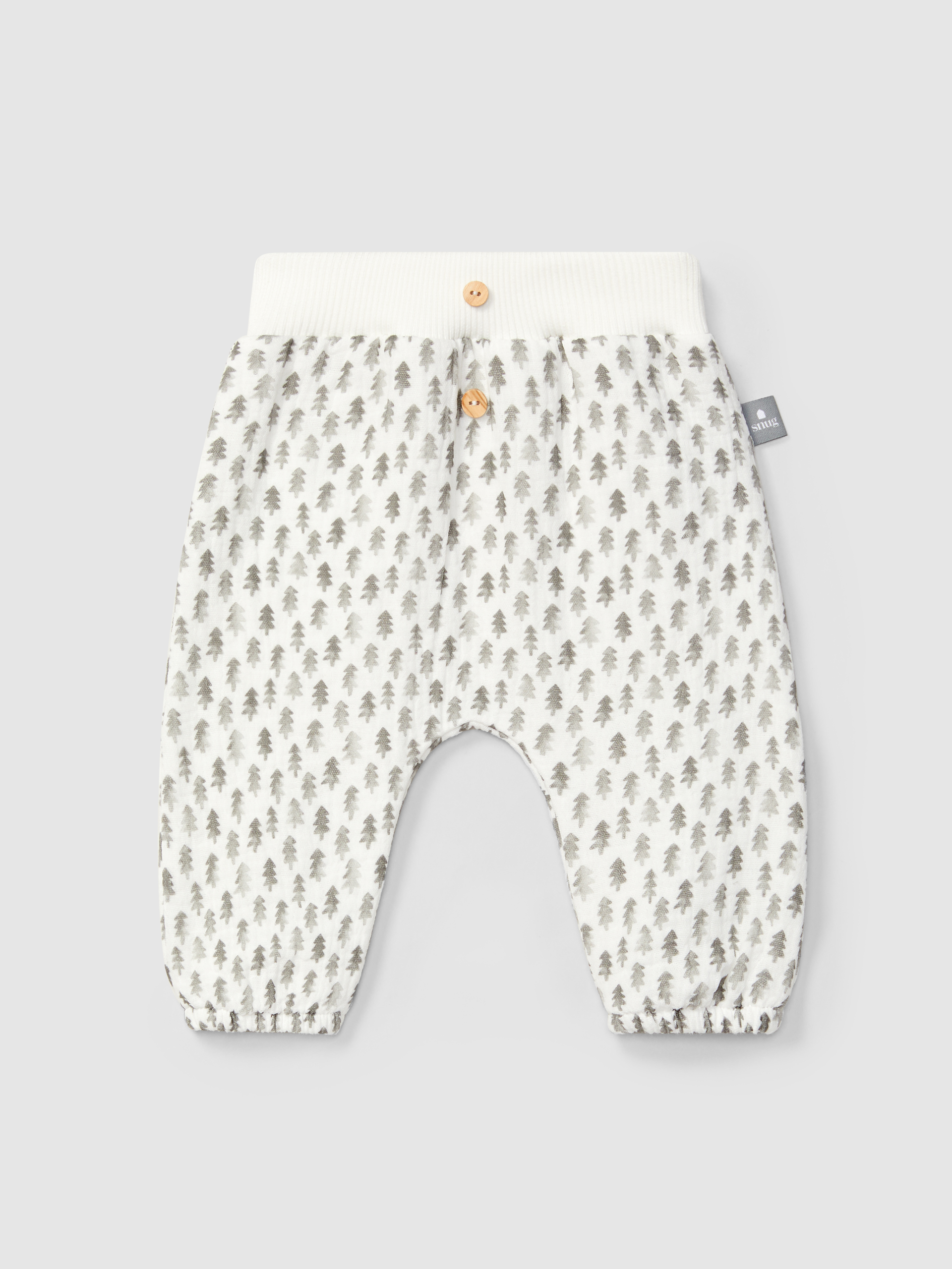 Pull-up pants in printed muslin