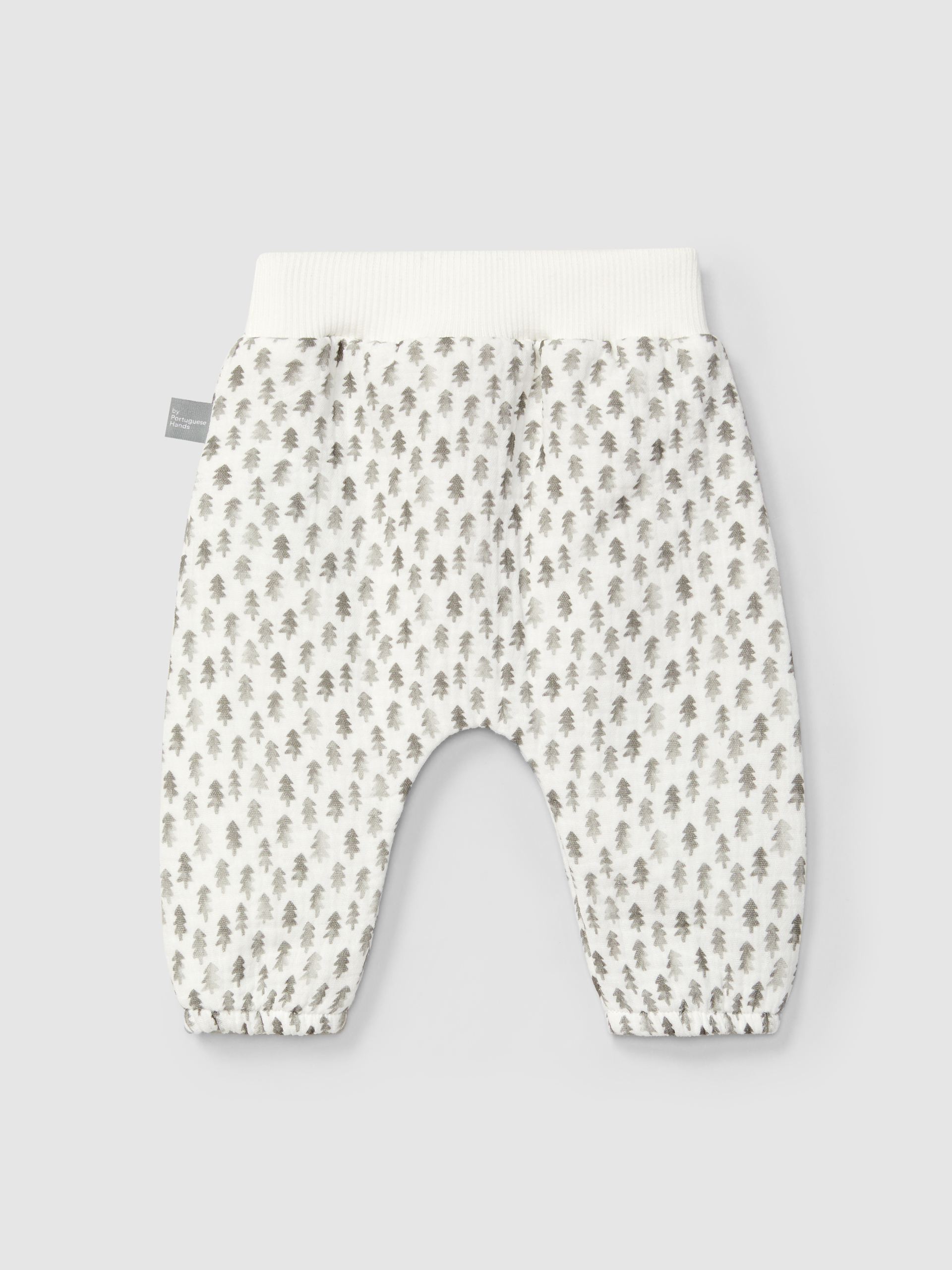 Pull-up pants in printed muslin
