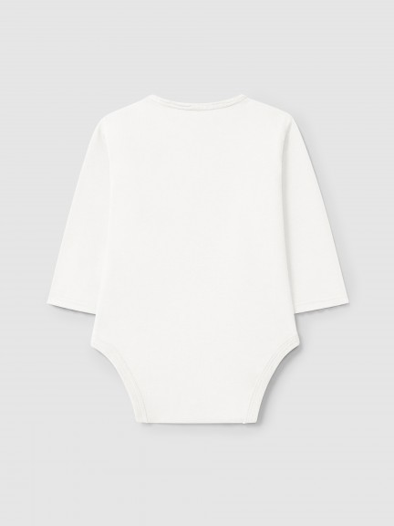 Collarless bodysuit in organic cotton with pocket Collarless bodysuit in organic cotton with pocket
