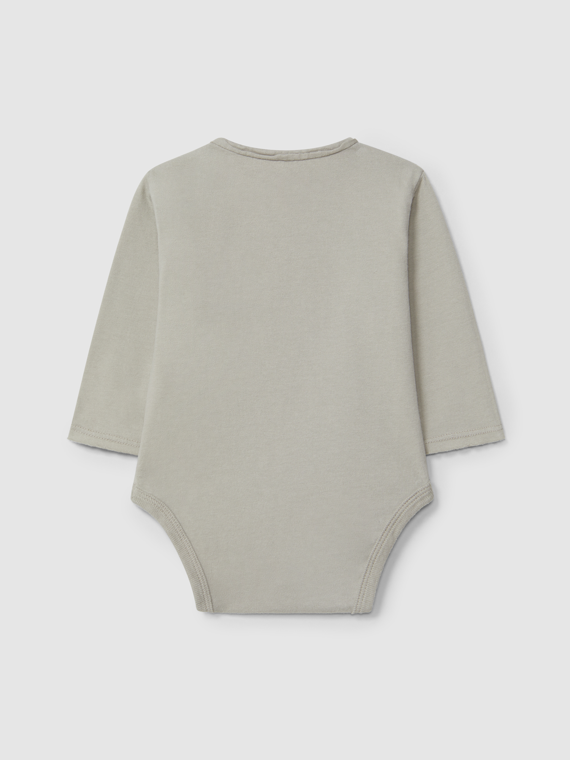 Collarless bodysuit in organic cotton with pocket