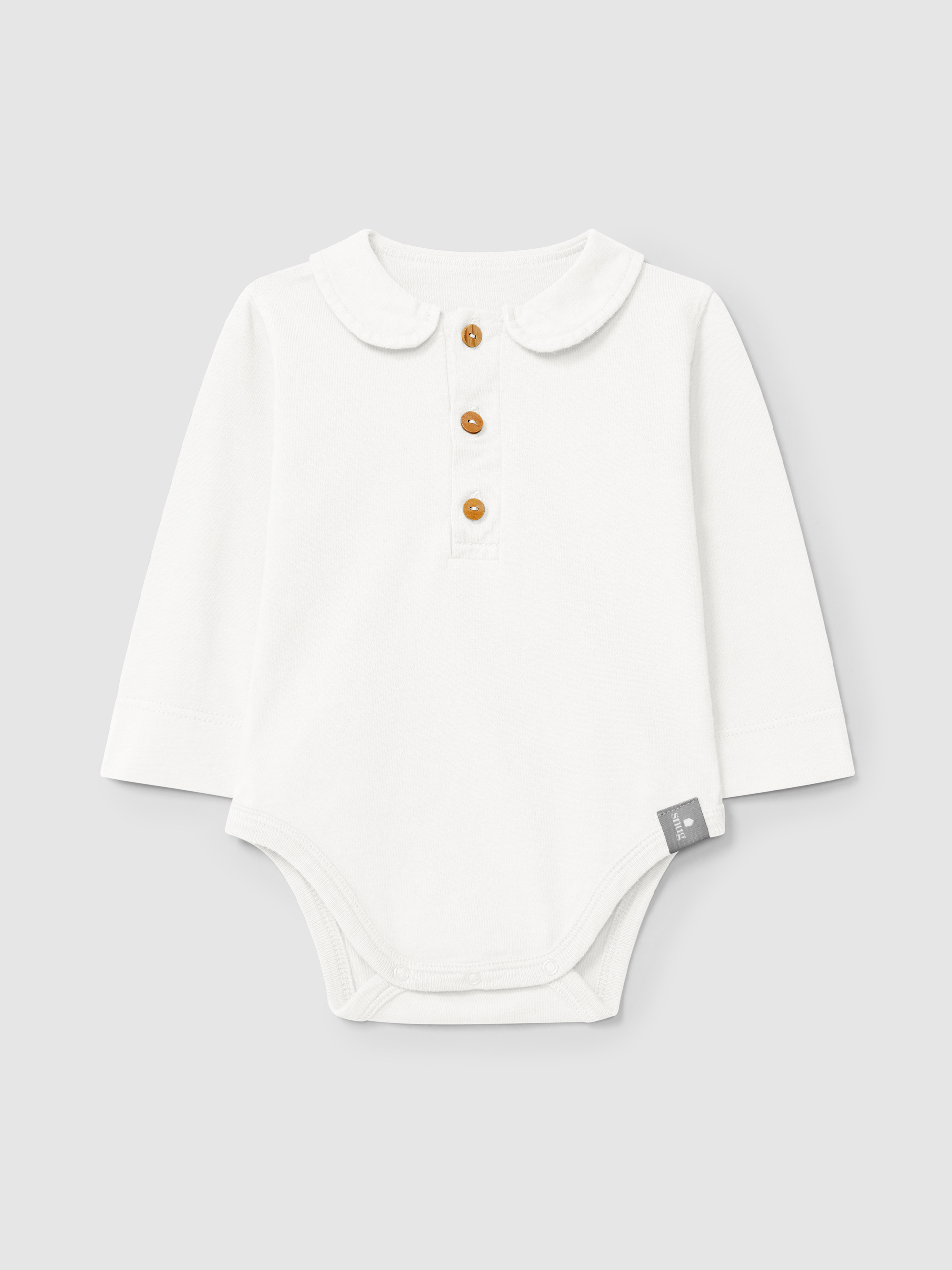 Body liso com gola peter-pan em algodão orgânico