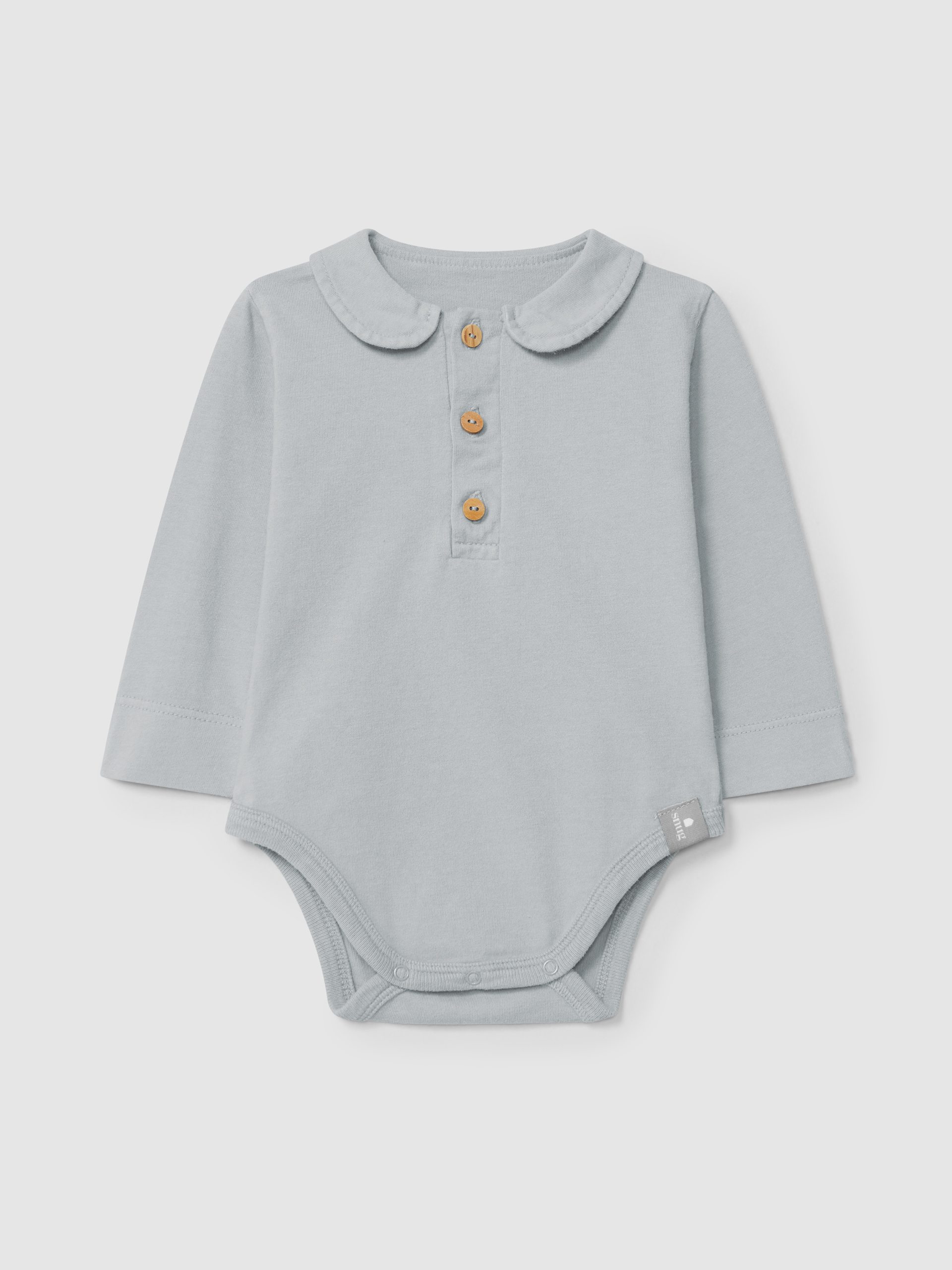 Body liso con cuello peter-pan de algodón orgánico