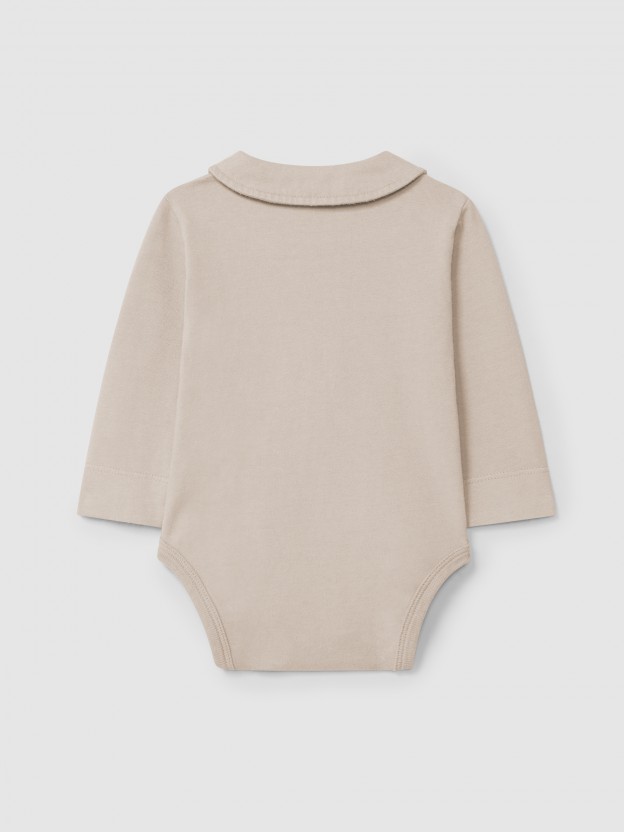 Body liso con cuello peter-pan de algodn orgnico