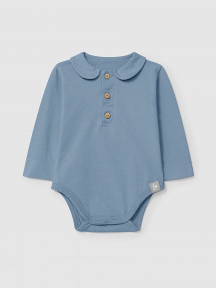 Body liso con cuello peter-pan de algodn orgnico