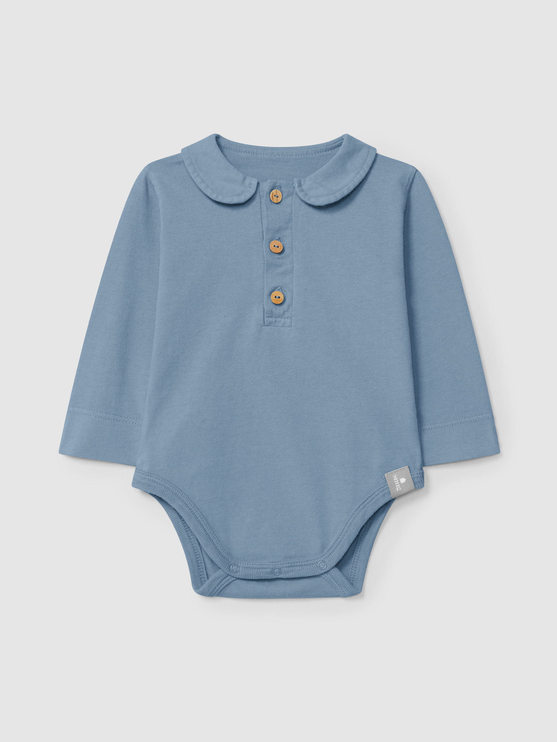 Body liso com gola peter-pan em algodão orgânico