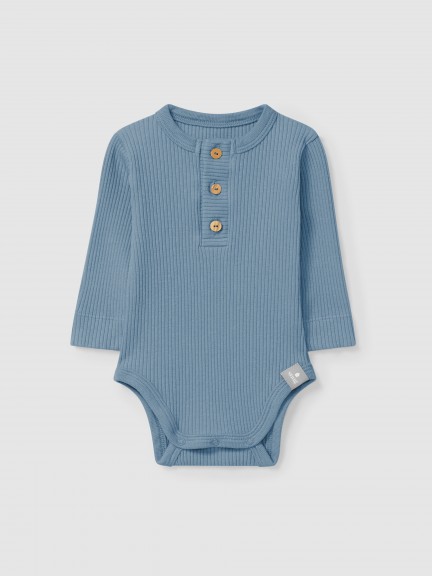 Body sin cuello en punto acanalado Body sin cuello en punto acanalado