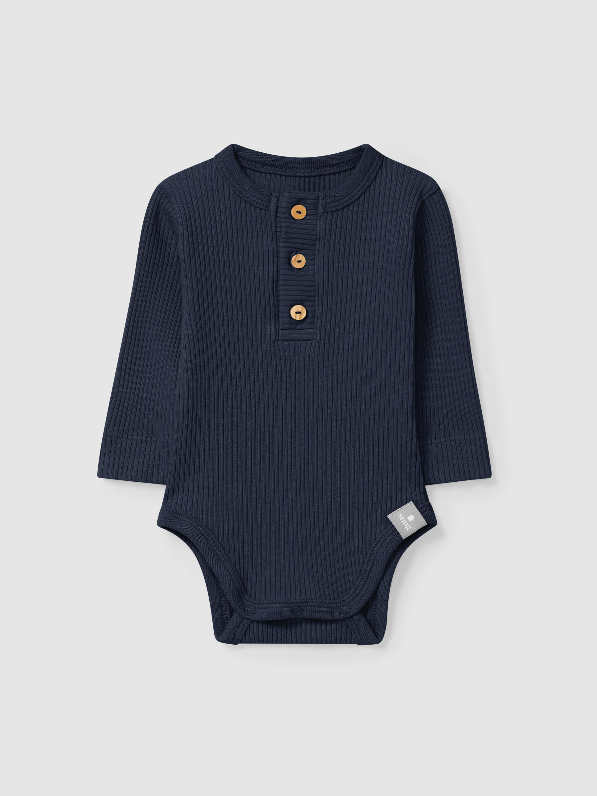 Ribbed jersey collarless bodysuit