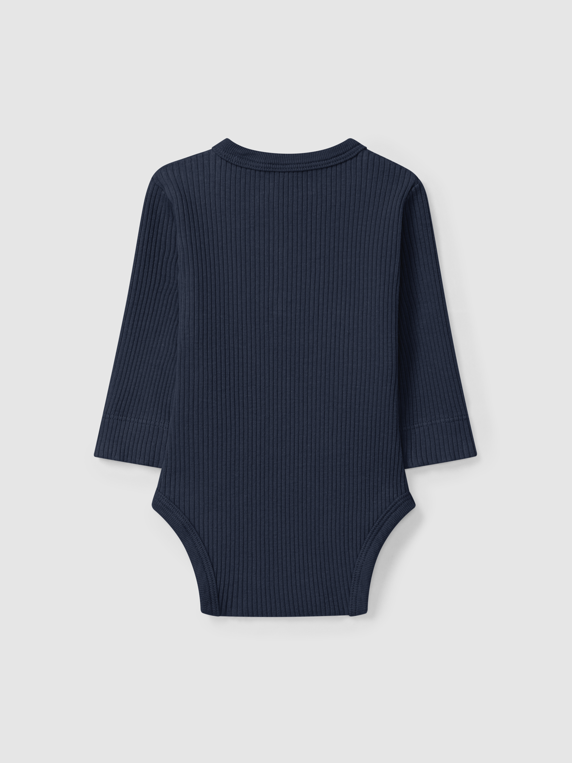 Body sem gola em malha canelada