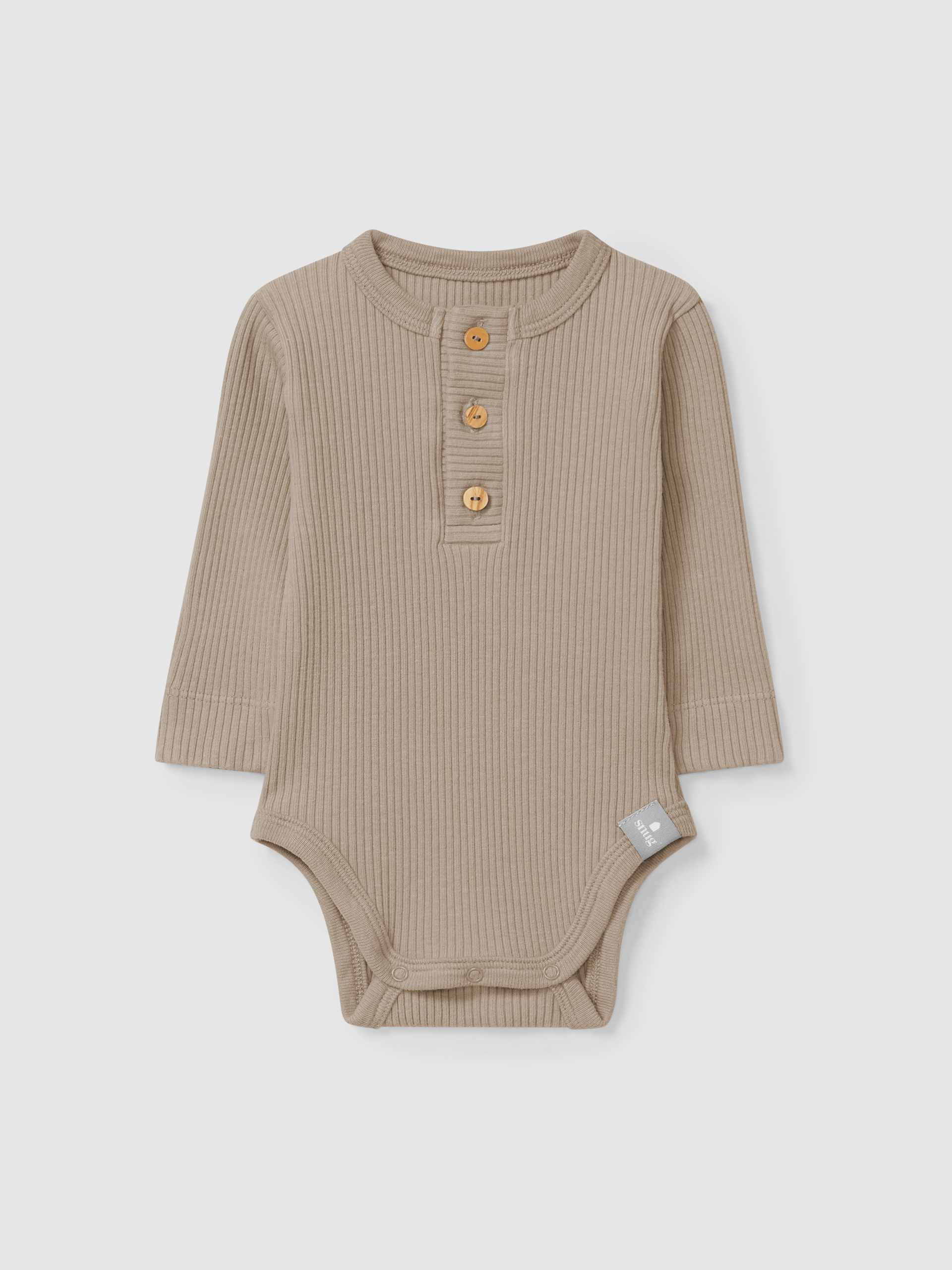 Ribbed jersey collarless bodysuit