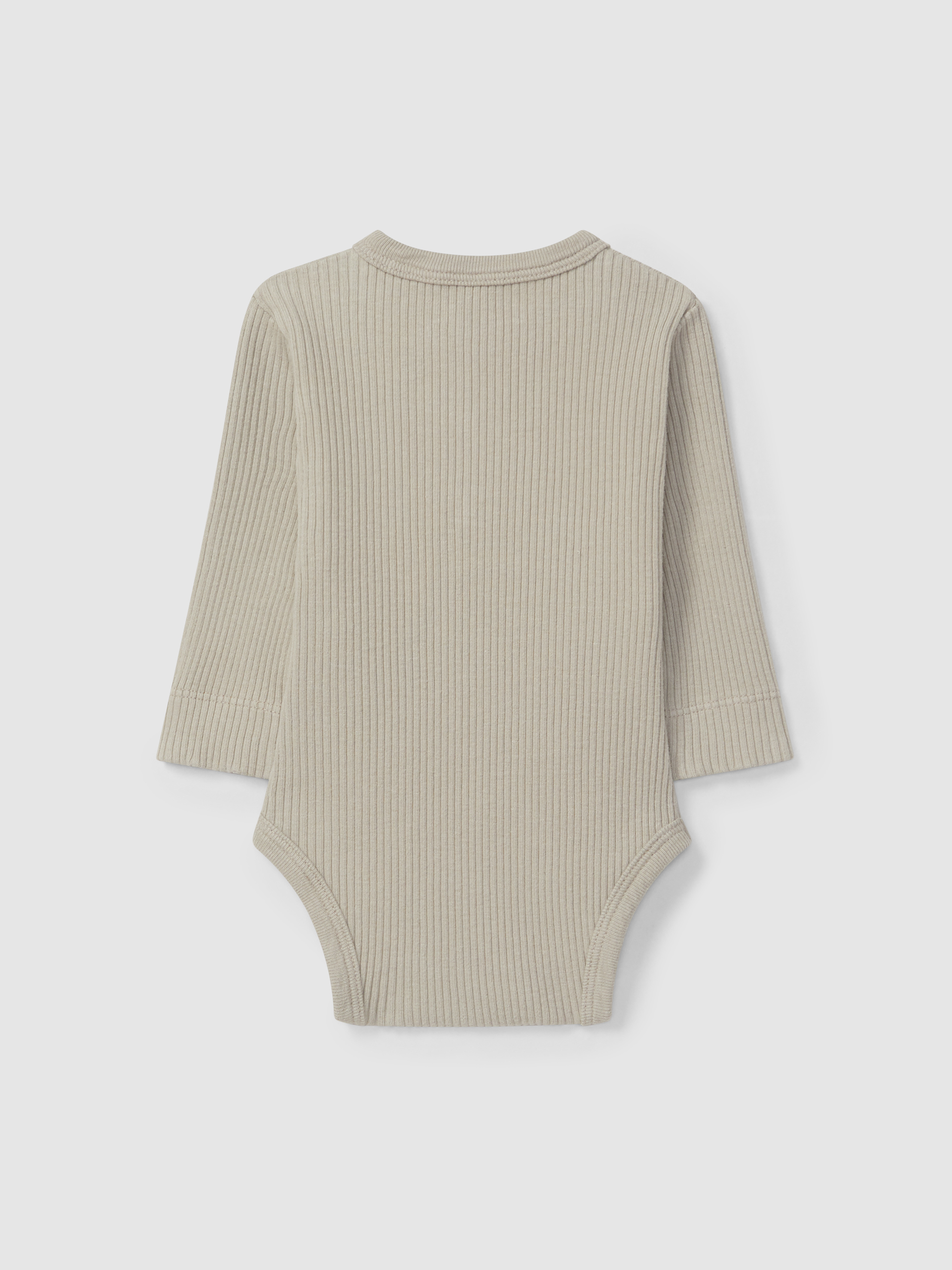 Ribbed jersey collarless bodysuit