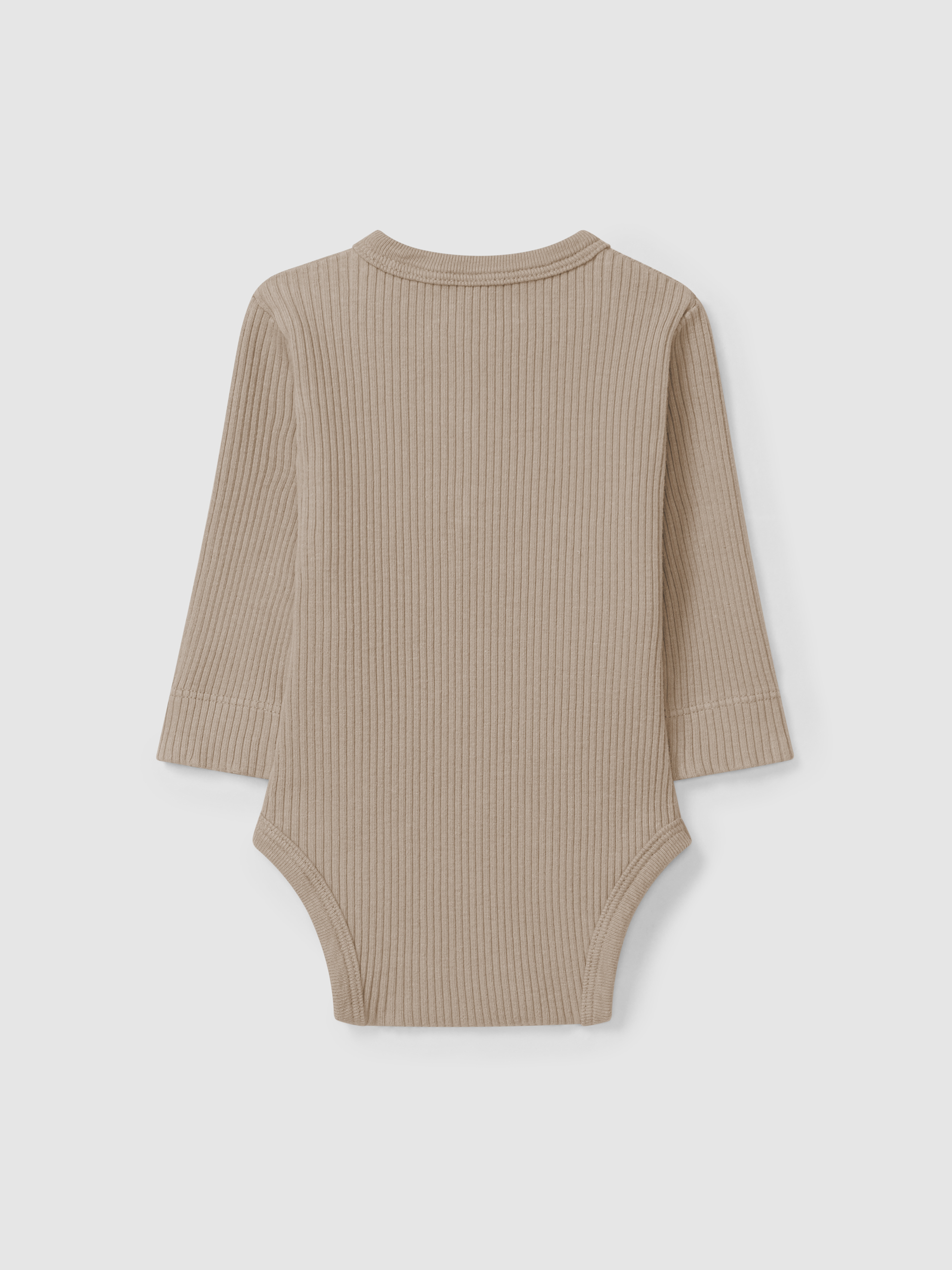 Ribbed jersey collarless bodysuit