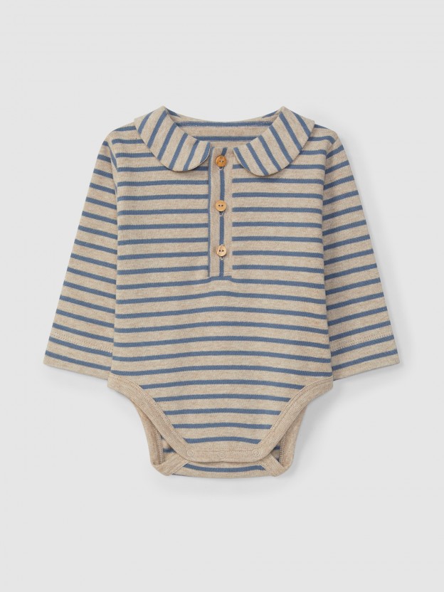 soft brushed jersey striped bodysuit soft brushed jersey striped bodysuit