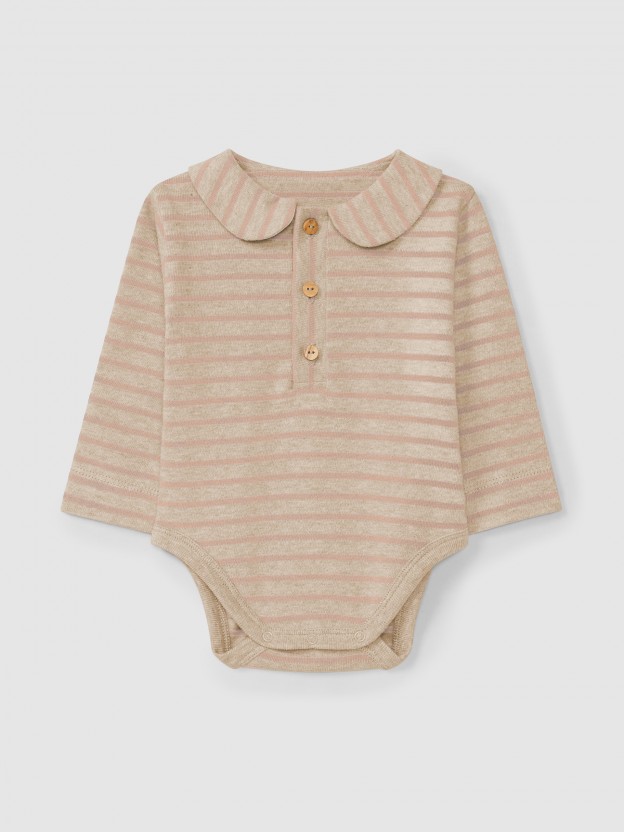 soft brushed jersey striped bodysuit