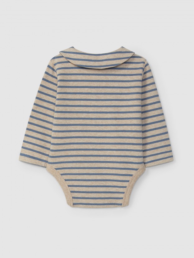 soft brushed jersey striped bodysuit soft brushed jersey striped bodysuit