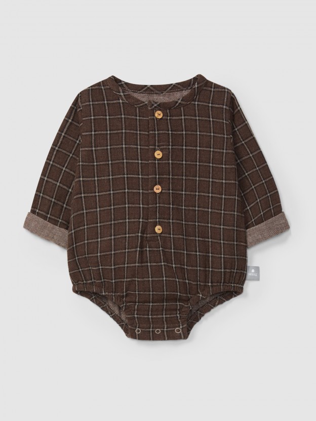Check bodysuit without collar Check bodysuit without collar