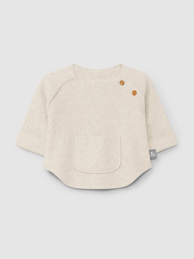 Sweater in organic cotton fleece