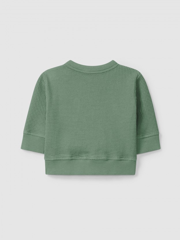 Waffle weave "smile" sweatshirt Waffle weave "smile" sweatshirt
