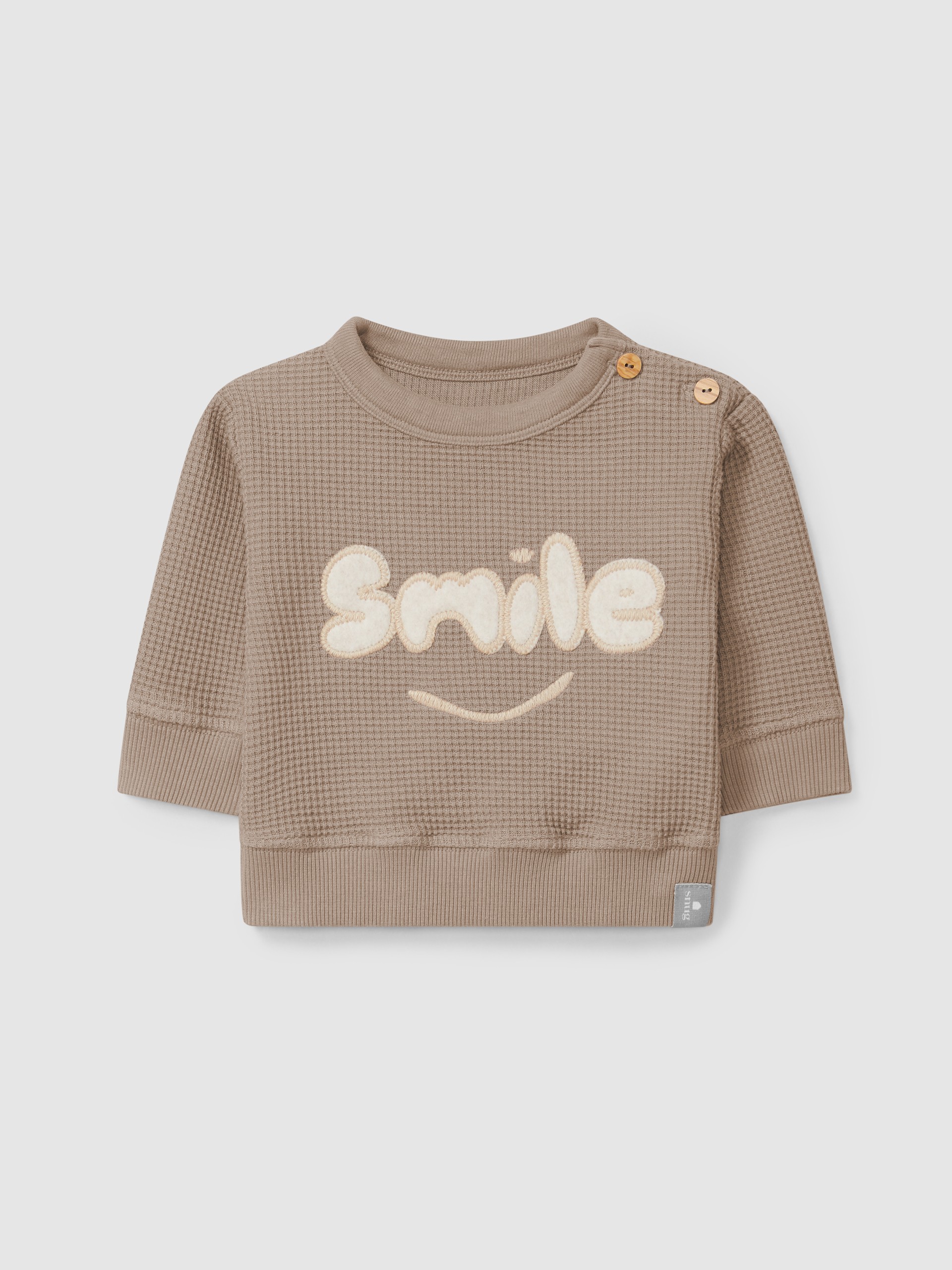 Sweatshirt "smile" em malha waffle