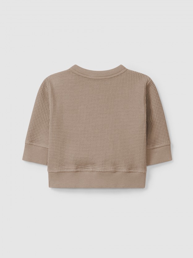 Waffle weave "smile" sweatshirt Waffle weave "smile" sweatshirt