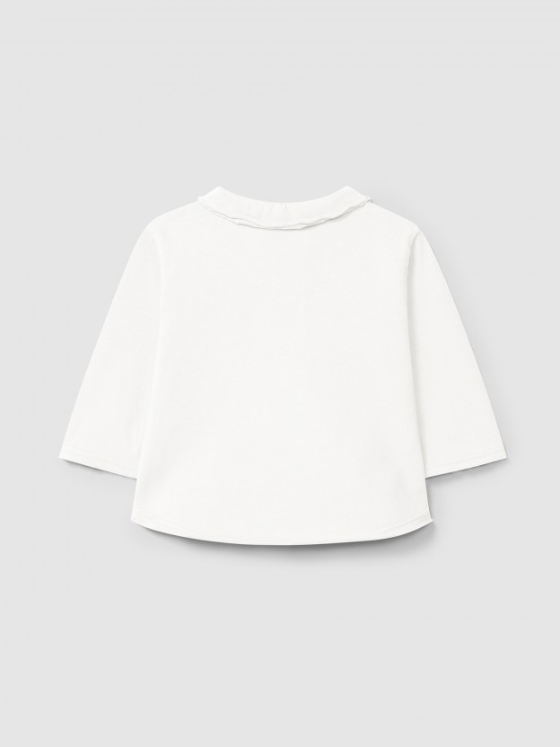 Longsleeve in organic cotton with pointy collar Longsleeve in organic cotton with pointy collar
