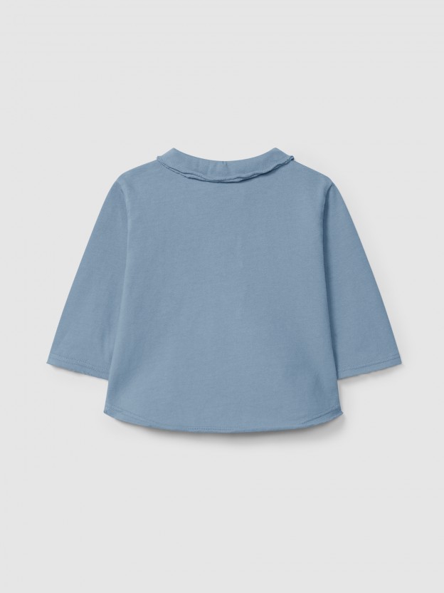 Longsleeve in organic cotton with pointy collar Longsleeve in organic cotton with pointy collar
