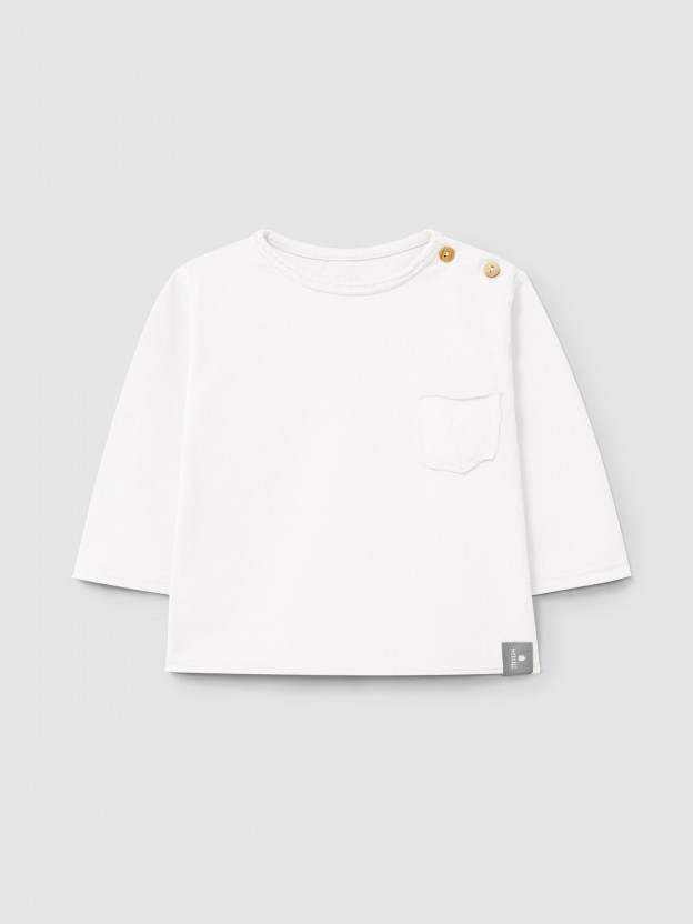 Longsleeve in organic cotton with pocket Longsleeve in organic cotton with pocket