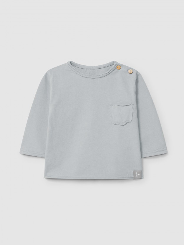 Longsleeve in organic cotton with pocket Longsleeve in organic cotton with pocket