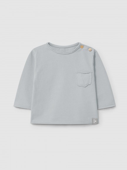 Longsleeve com bolso em algodo orgnico