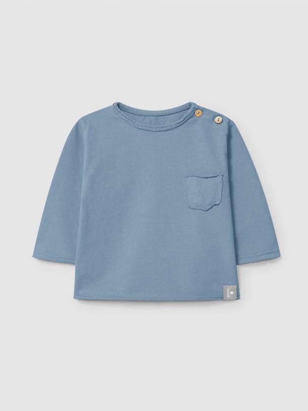 Longsleeve in organic cotton with pocket Longsleeve in organic cotton with pocket