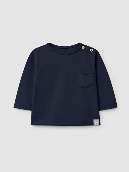 Longsleeve in organic cotton with pocket