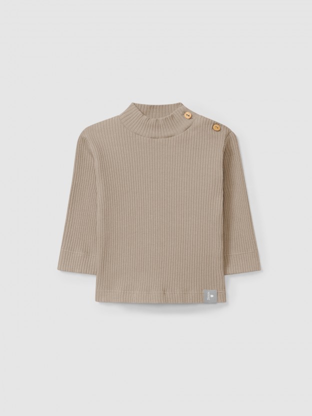 Longsleeve turtleneck in ribbed jersey Longsleeve turtleneck in ribbed jersey