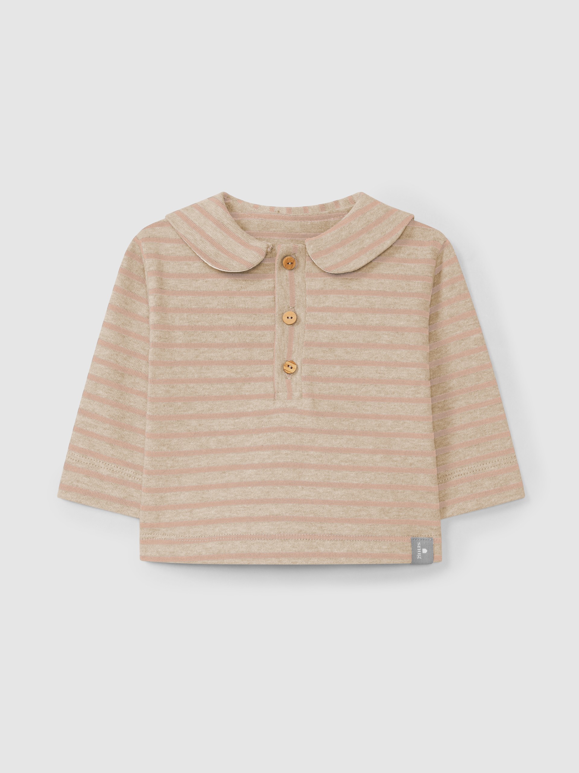 Striped longsleeve in soft brushed jersey with sailor collar