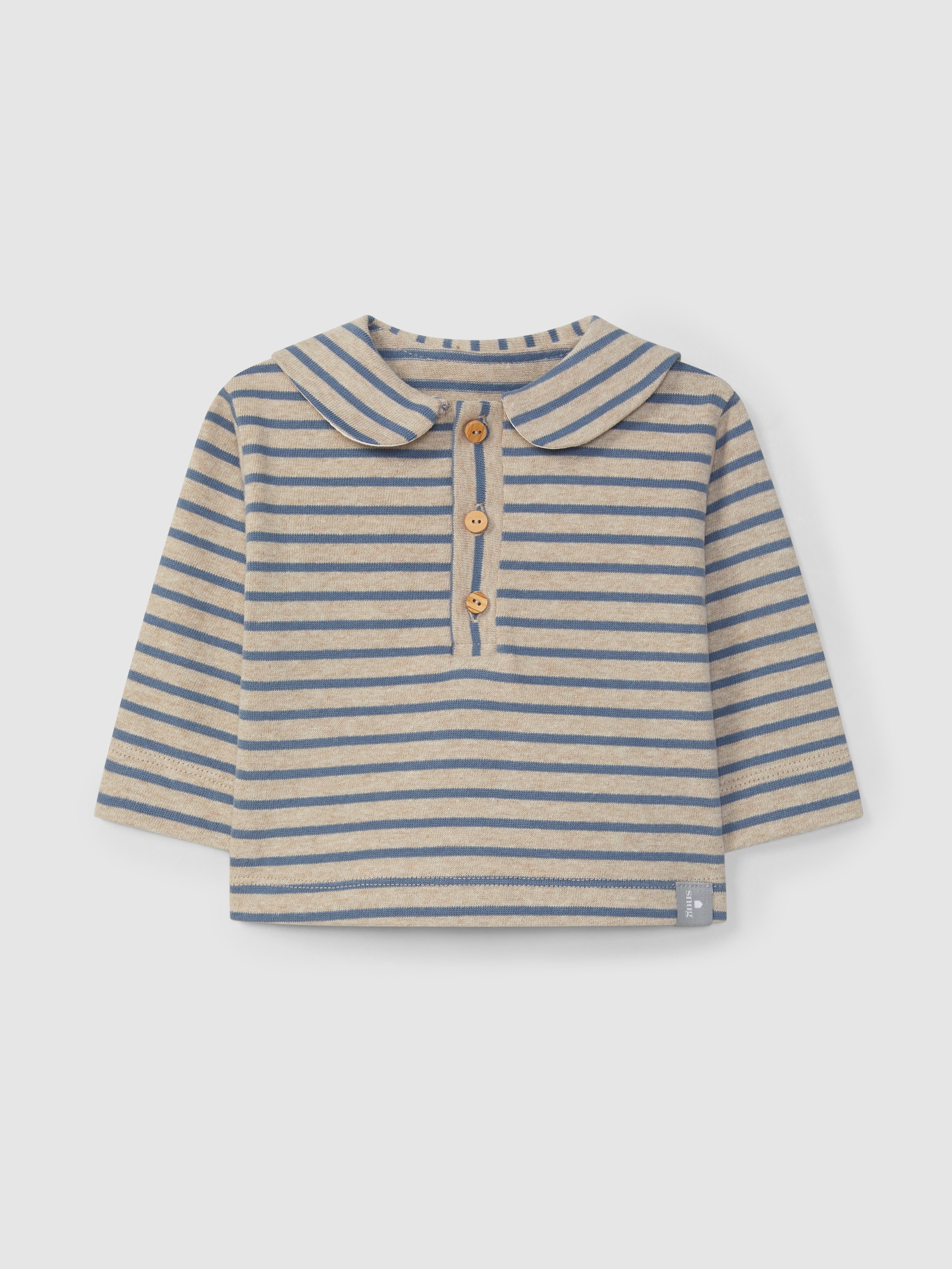 Striped longsleeve in soft brushed jersey with sailor collar