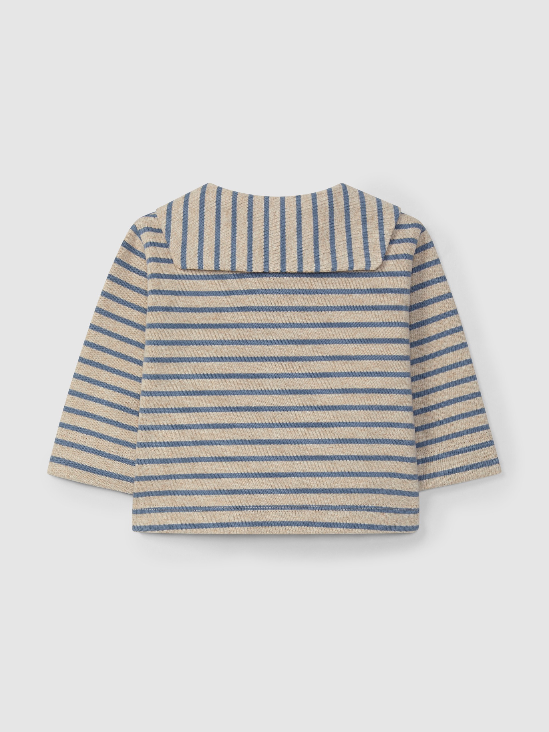 Striped longsleeve in soft brushed jersey with sailor collar