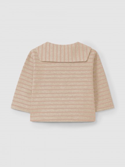 Striped longsleeve in soft brushed jersey with sailor collar Striped longsleeve in soft brushed jersey with sailor collar