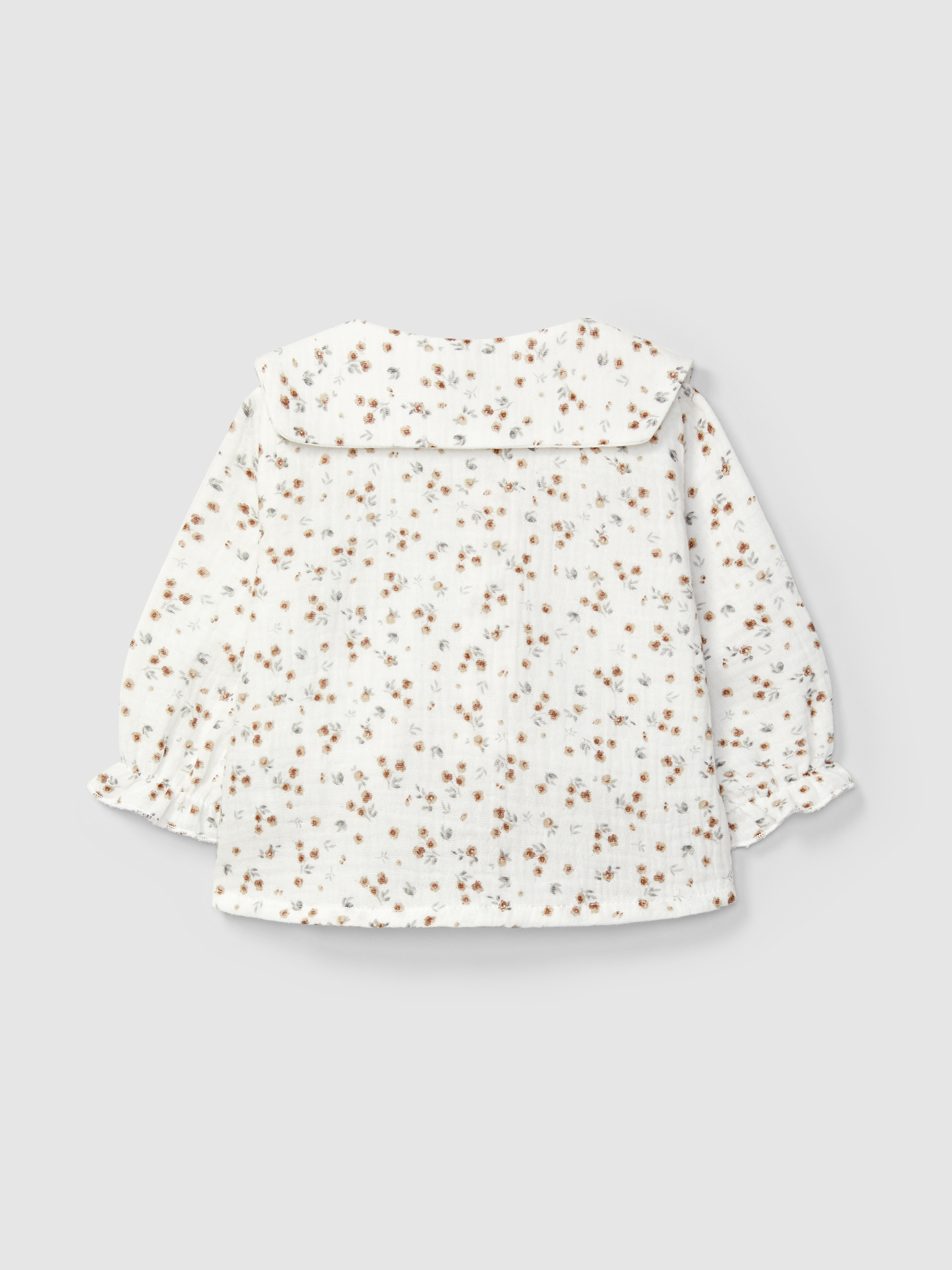 Blouse in floral printed muslin