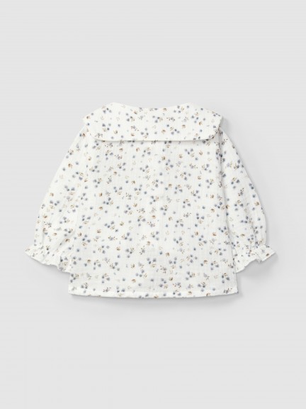 Blouse in floral printed muslin Blouse in floral printed muslin